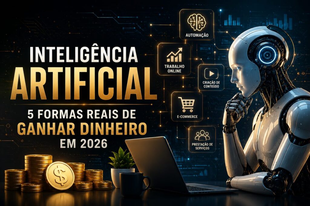5 formas reais de ganhar dinheiro com Inteligência Artificial em 2026