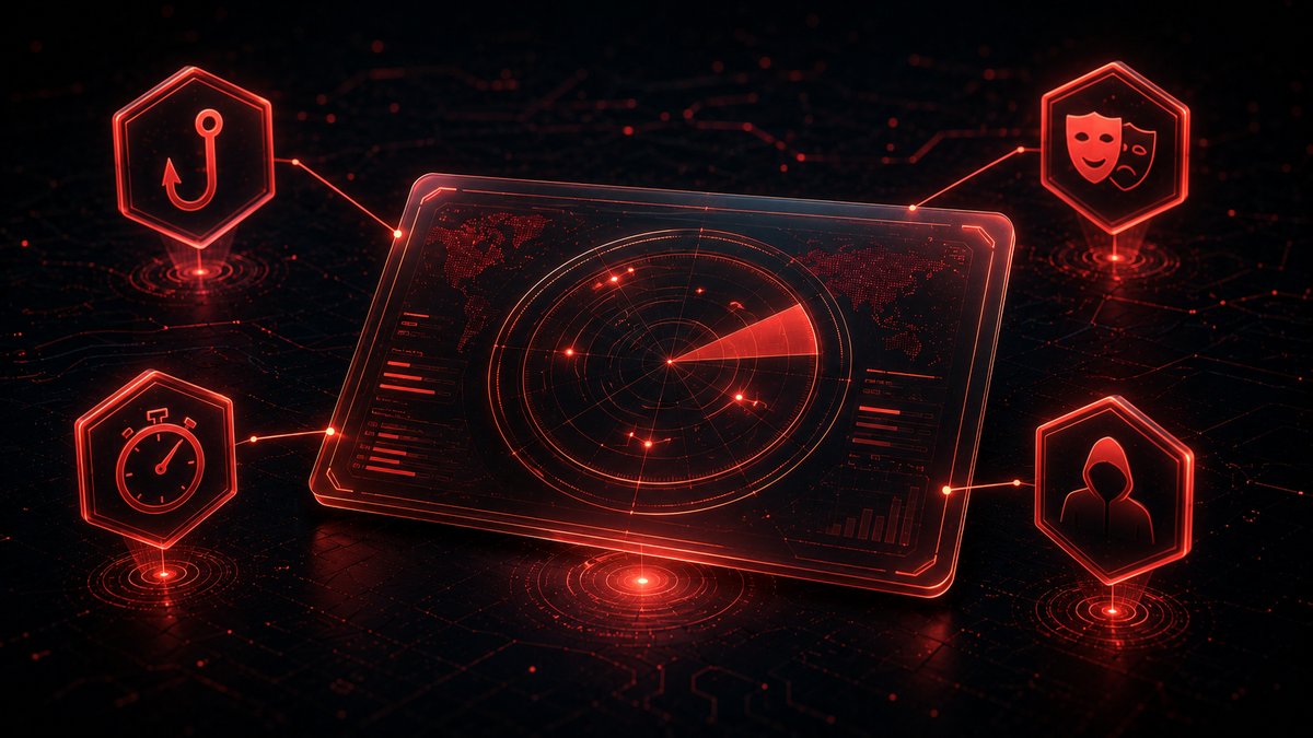 Ilustração de sinais de alerta de golpe em carteira Web3: phishing, link falso e pedido de frase semente